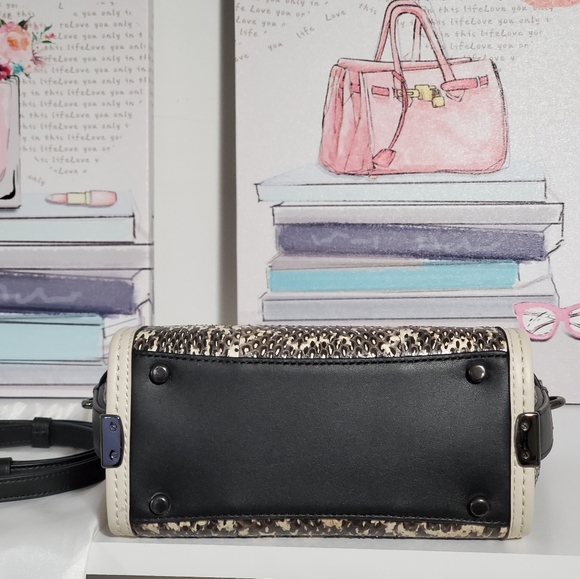 Coach Mini Swagger Snakeskin Leather Satchel with Crossbody Strap and Charms - Picture 6 of 10